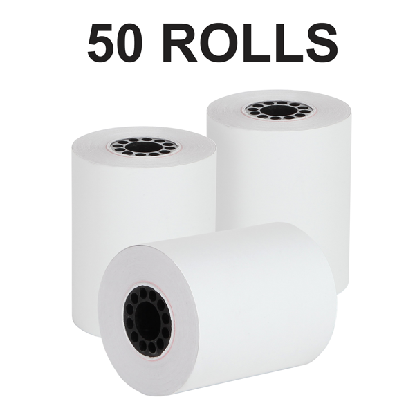 2 1/4 x 50' Thermal Paper - 50 Rolls - 58mm x 15m